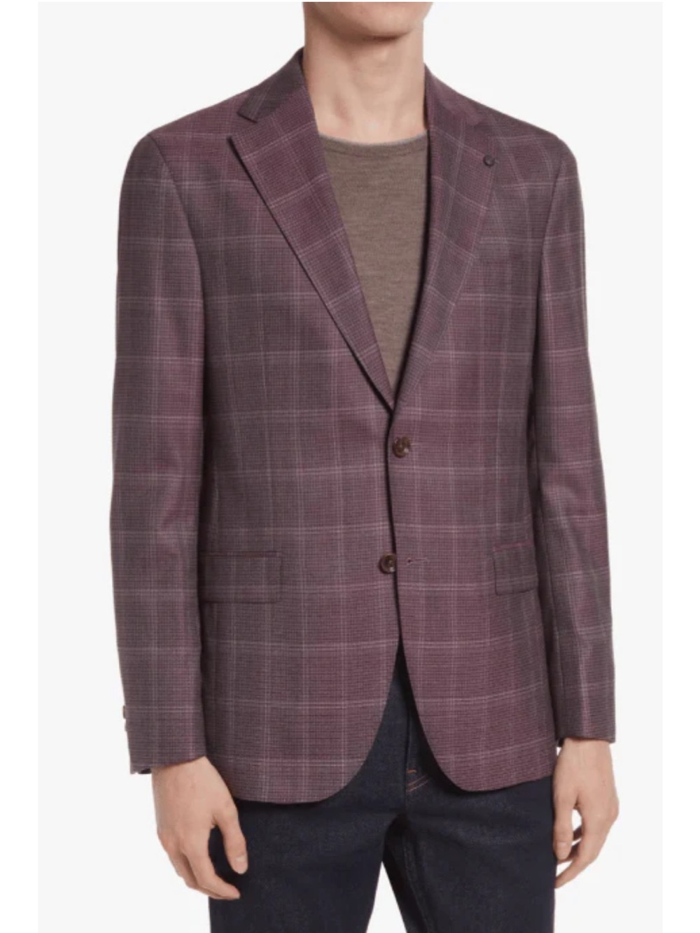Jack Victor Brick Plaid Midland Sport Coat